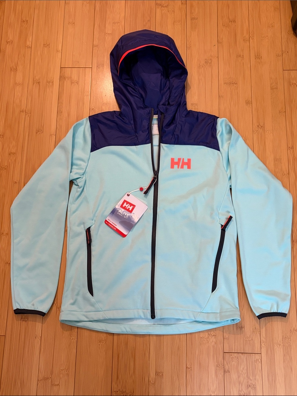 Helly Hansen girls fleece hoody light blue purple size 14